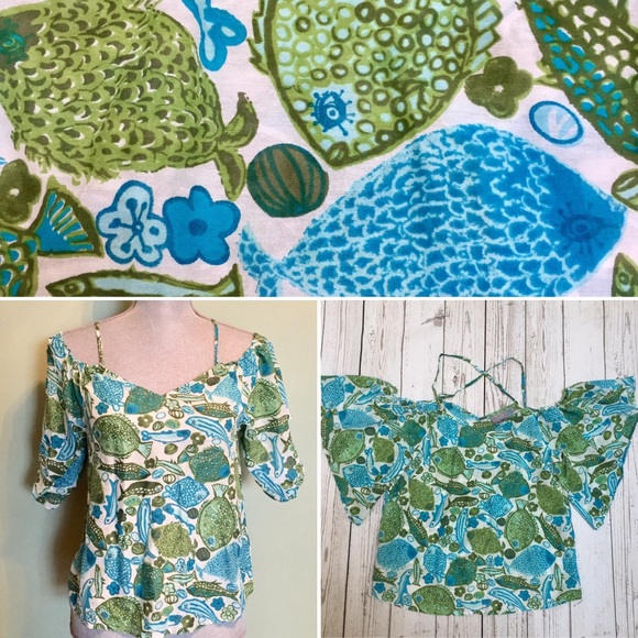 š Anthro Puget Sounds Fish Top - Picture 2 of 6